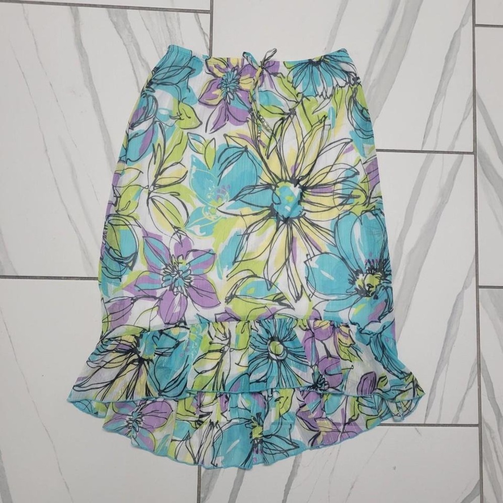 y2k fairycore floral boho midi skirt m festival boho summer spring